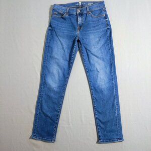 7 For All Mankind jeans women's size 28 ink blue colour Roxanne ankle crop denim